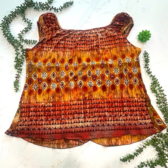 Lane Bryant 18/20 Sleeveless Boho Top with Layered Ruffle Front Metallic Accents - Picture 7 of 9